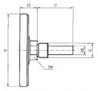 Teploměr  Bi St 80   0 - 120°C  68 mm 1/2  kovový,bimetalový  63807